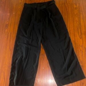 A new day black wide leg dress pants with tie belt size 14